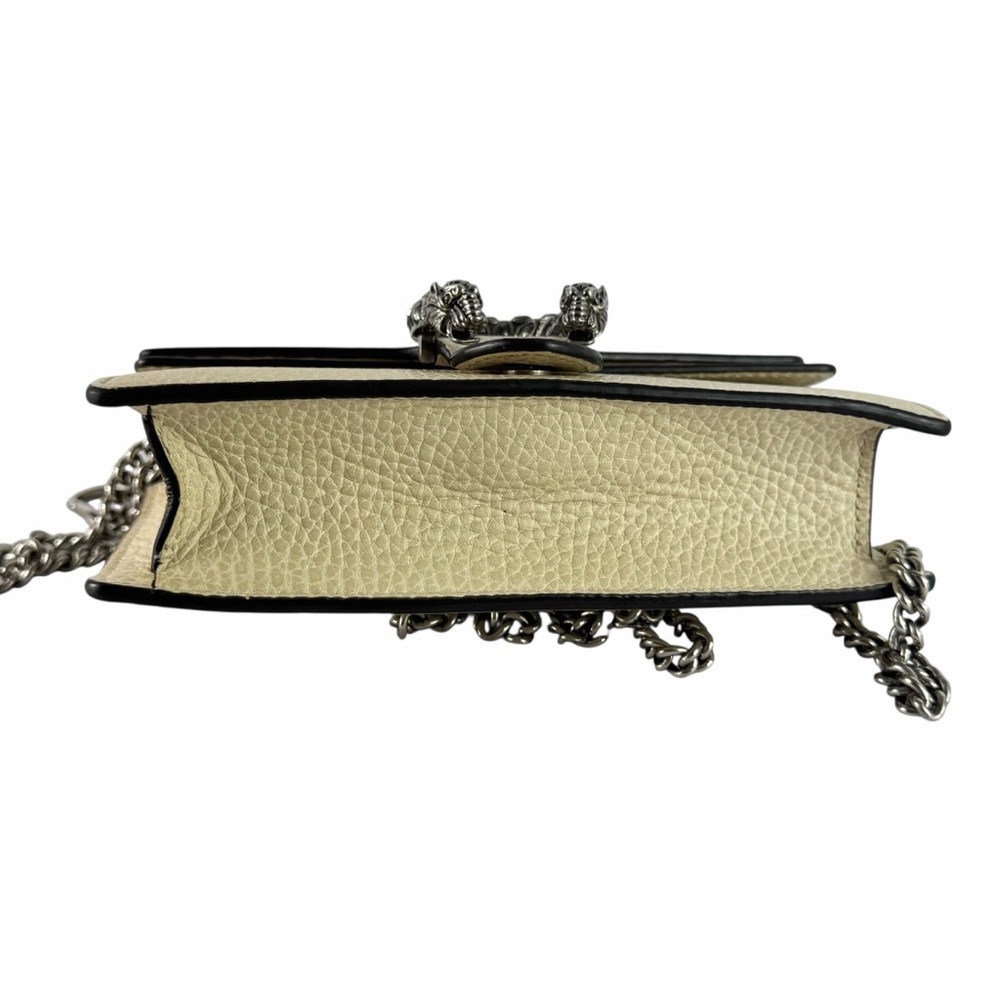 GUCCI Dionysus Super Mini Crystal Beige Leather Crossbody Bag Made in Italy - Picture 7 of 15